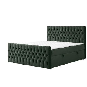 Boxbett mit Bettkasten und Fußteil Belek King ¦ grün ¦ Maße (cm): B: 200 H: 125