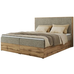 Boxbett mit Bettkasten Wood Classic ¦ beige ¦ Maße (cm): B: 184 H: 120
