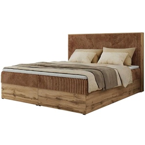 Boxbett mit Bettkasten Wood Classic ¦ orange ¦ Maße (cm): B: 144 H: 120