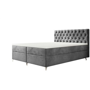 Boxbett mit Stauraum Chester ¦ grau ¦ Maße (cm): B: 140 H: 111