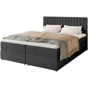 Boxbett mit Bettkasten und Topper Drayton ¦ schwarz ¦ Maße (cm): B: 140 H: 102