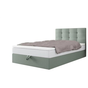 Boxbett mit Stauraum  Matratze H3 und Topper Duo ¦ grün ¦ Maße (cm): B: 100 H: 102