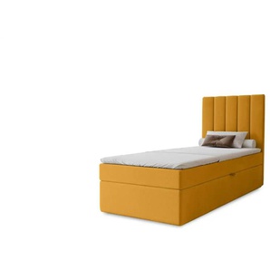 Boxbett mit Stauraum Nelia - gelb - Materialmix - 124 cm | Möbel Kraft