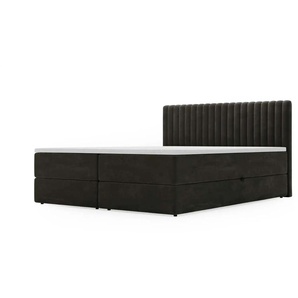 Boxbett mit Stauraum - schwarz - Materialmix - 145 cm - 105 cm | Möbel Kraft