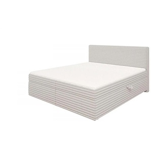 S-STYLE Boxbett Cord  mit Stauraum und Topper  H3 Neo ¦ grau ¦ Maße (cm): B: 185 H: 110