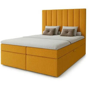Boxbett mit Stauraum Cord Nero Box ¦ gelb ¦ Maße (cm): B: 142 H: 124