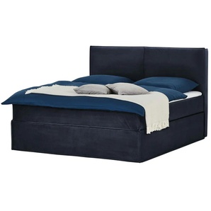 Boxi Boxspringbett 160 x 200 cm mit trendigem Keder Boxi Urban ¦ blau ¦ Maße (cm): B: 160 H: 125