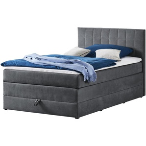Boxspringbett mit Bettkasten Prince ¦ grau ¦ Maße (cm): B: 121 H: 107