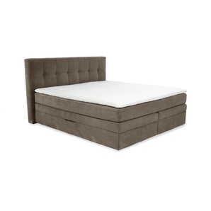 Boxspringbett 180x200 cm H3 Federkernmatratzen Bonell Topper Cord Braun Taupe / 20040