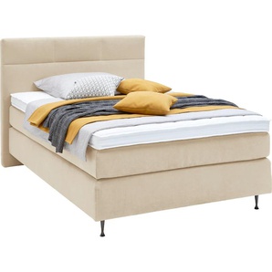 Boxspringbett ADA PREMIUM Cadis Komplettbetten Gr. Microfaser, Liegefläche B/L: 100 cm x 200 cm Betthöhe: 39 cm, Gewicht bis: 100 kg H3, 7-Zonen-Tonnentaschen-Federkernmatratze, beige (elfenbein tay 2) Boxspringbetten ohne Bettkasten in unterschiedlichen