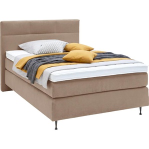 Boxspringbett ADA PREMIUM Cadis Komplettbetten Gr. Microfaser, Liegefläche B/L: 120 cm x 200 cm Betthöhe: 39 cm, Gewicht bis: 80 kg H2, 7-Zonen-Tonnentaschen-Federkernmatratze, beige (beige tay 22) Boxspringbetten ohne Bettkasten in unterschiedlichen