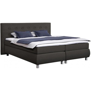 Boxspringbett ADA TRENDLINE Darcy Komplettbetten Gr. Struktur grob NTBO, Liegefläche B/L: 180 cm x 200 cm, Gewicht bis: 100 kg H3, 5-Zonen-Tonnentaschen-Federkernmatratze, schwarz (schwarz ntbo 19) Bett Boxspringbett Polsterbetten Boxspringbetten ohne