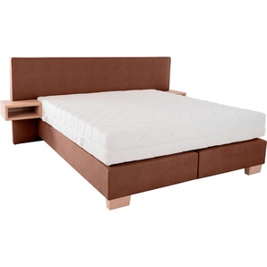 Boxspringbett ADA TRENDLINE Daria Komplettbetten Gr. Microfaser GDU, Liegefläche B/L: 160 cm x 200 cm, Gewicht bis: 80 kg + 80 kg H2 + H2, 7-Zonen-Tonnentaschen-Federkern-Partnermatratze, braun (nussbraun gdu 24) Boxspringbetten ohne Bettkasten
