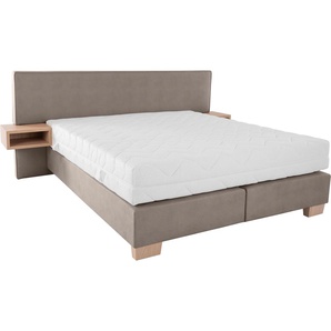 Boxspringbett ADA TRENDLINE Daria Komplettbetten Gr. Microfaser GDU, Liegefläche B/L: 200 cm x 200 cm, Gewicht bis: 80 kg + 80 kg H2 + H2, 7-Zonen-Tonnentaschen-Federkern-Partnermatratze, grau (steingrau gdu 9) Boxspringbetten ohne Bettkasten integrierte