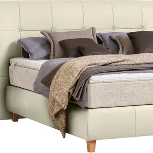 Boxspringbett ADA TRENDLINE Luella Komplettbetten Gr. Leder SLW-Chenille GCP, Liegefläche B/L: 180 cm x 200 cm, Gewicht bis: 80 kg H2, 7-Zonen-Tonnentaschen-Federkernmatratze, beige (beige ea 31, gcp 11) Boxspringbetten ohne Bettkasten ADA trendline