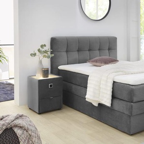 Boxspringbett Amy, grau, 140 x 200 cm