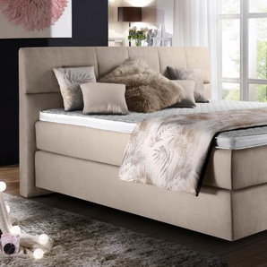 Boxspringbett Aryelle 100, creme, 180 × 200 cm, Härtegrad 2 und 3