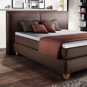 Boxspringbett Aryelle 300, schlamm, 180 × 200 cm, Härtegrad 2 und 3