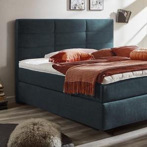 Boxspringbett Asetto, Bloom marine, 180 x 200 cm, Härtegrad 2 und 3
