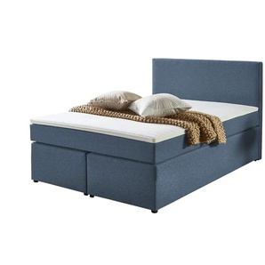 Boxspringbett  Ashbourne ¦ blau ¦ Maße (cm): B: 140 H: 105
