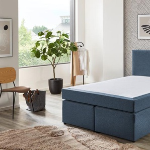 Boxspringbett Aspen, blau, 140 x 200 cm
