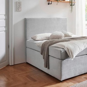 Boxspringbett Aspen, silber, 120 x 200 cm