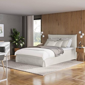 Boxspringbett AVELLINO mit Husse 160 x 200cm Microfaser Orela Grau H2