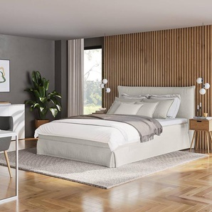 Boxspringbett AVELLINO mit Husse 180 x 200cm Microfaser Orela Grau H2