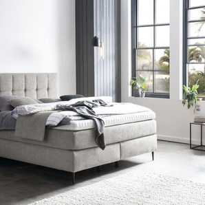 Boxspringbett Barell, Capulet falcon, 180 x 200 cm, Härtegrad 3 und 4, inkl. Premium Topper