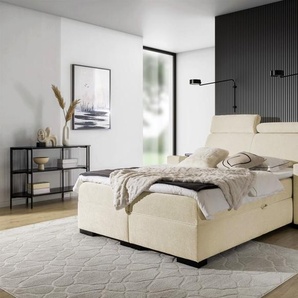 Boxspringbett Bett NESTOR 120x200cm Set.1 in Stoff Dress Me Beige