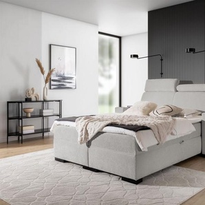 Boxspringbett Bett NESTOR 120x200cm Set.2 in Stoff Dress Me Silbergrau