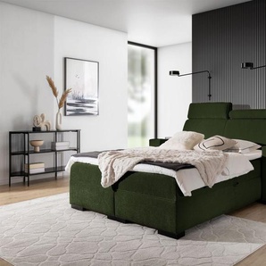 Boxspringbett Bett NESTOR 180x200cm Set.2 in Stoff Dress Me Grün