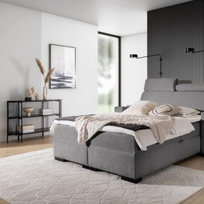 Boxspringbett Bett NESTOR 200x200cm Set.1 in Stoff Dress Me Grau