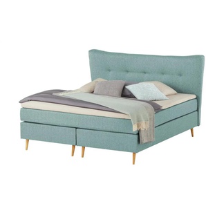 Boxspringbett - blau - Materialmix - 157 cm - 122 cm | Möbel Kraft