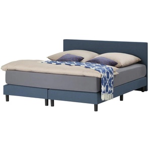 Boxspringbett - blau - Materialmix - 160 cm - 91 cm | Möbel Kraft