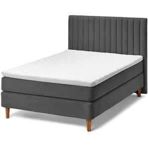 Boxspringbett - braun - Massivholz -