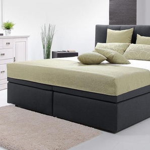Boxspringbett BRECKLE NORTHEIM Komplettbetten Gr. Strukturstoff Holzwerkstoff, Liegefläche B/L: 140 cm x 200 cm, H2, 5-Zonen-Taschen-Federkernmatratze, schwarz Boxspringbetten ohne Bettkasten Komplettbetten Taschenfederkernmatratze und Bonnell-Federkern