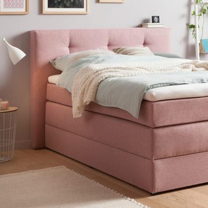 Boxspringbett BX1370 Frieda, rosa, 140 x 200 cm, inkl. Bettkasten