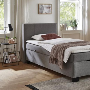 Boxspringbett BX1620 Fontana, grau, 90 x 200 cm