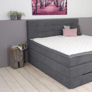 Boxspringbett BX2020, grau, 180 x 200 cm, mit Bettkästen