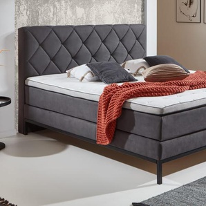 Boxspringbett BX2180 Rockaway, anthrazit, 180 x 200 cm