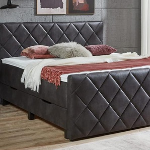 Boxspringbett BX2200 Chester in dunkelgrau, Liegefläche ca. 180 x 200 cm