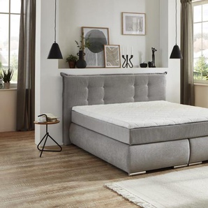 Boxspringbett BX2310 Ray, silber, 180 x 200 cm