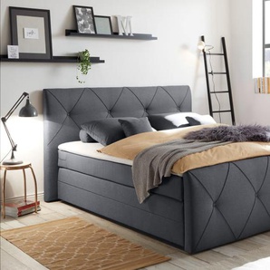 Boxspringbett Calgary 2, anthrazit, 180 x 200 cm