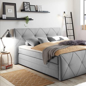 Boxspringbett Calgary 2, silver, 180 x 200 cm