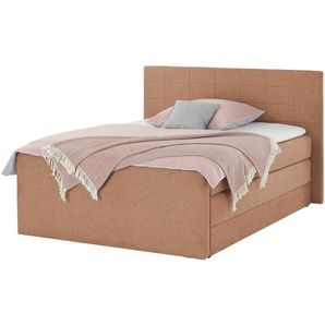 Boxspringbett  Cambridgeshire ¦ orange ¦ Maße (cm): B: 160 H: 120 T: 220