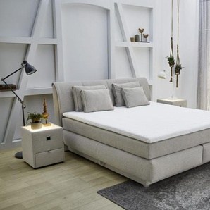 Boxspringbett Carla Max, beige, 160 x 200 cm, Härtegrad fest