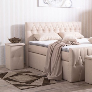 Boxspringbett Cassandra, 180x200 cm, beige, Härtegrad H2, H3, H4 wählbar