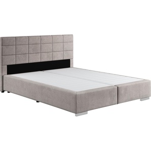 Boxspringbett COTTA Simba, beige (dunkelbeige), L:209cm, Polyester, Komplettbetten, Topseller wahlweise mit oder ohne Matratze und Topper bestellbar, Topseller