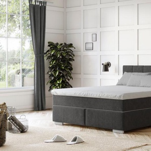 Boxspringbett COTTA Simba, schwarz, L:209cm, Polyester, Komplettbetten, Topseller wahlweise mit oder ohne Matratze und Topper bestellbar, Topseller